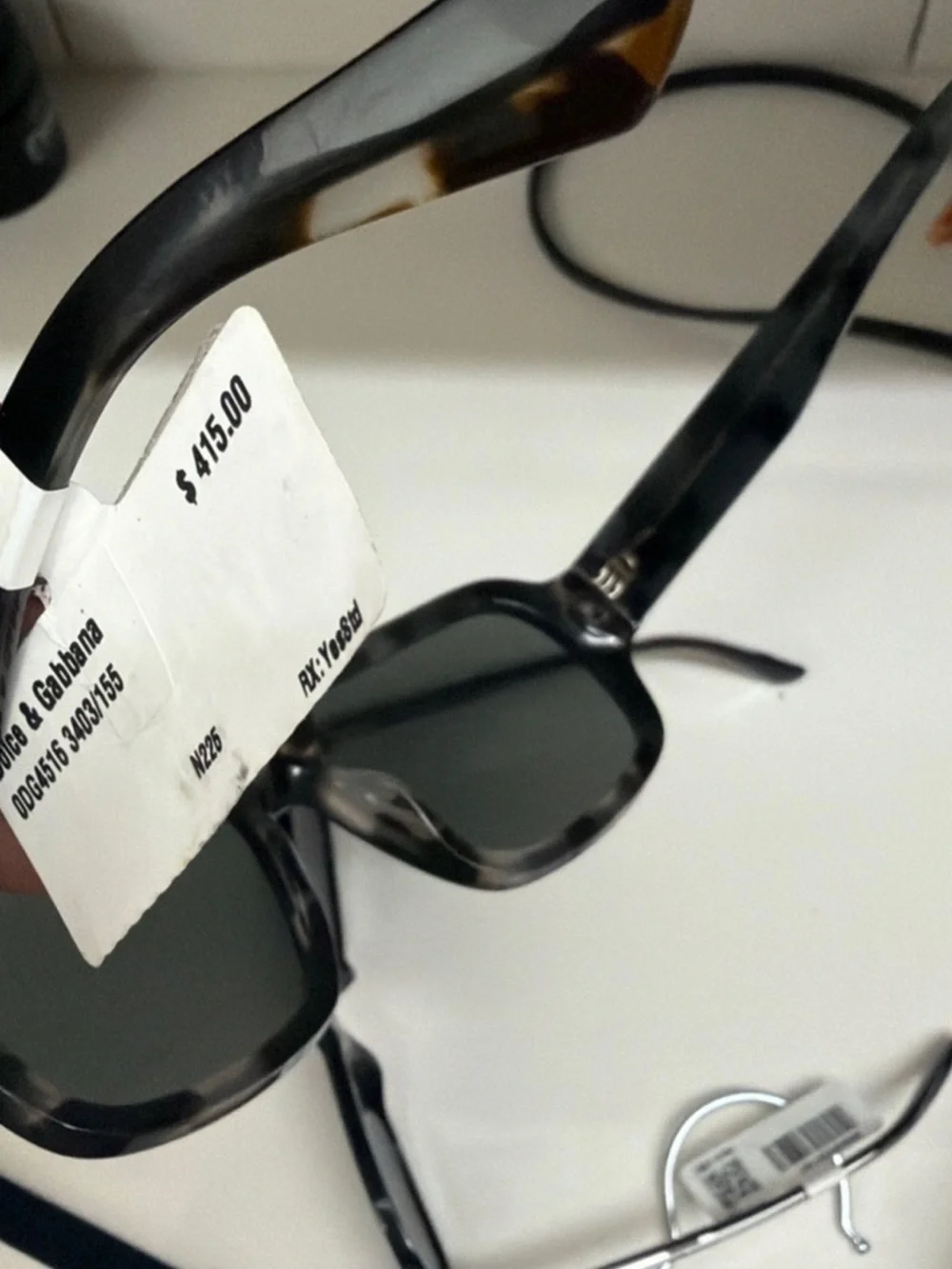 Dolce & Gabbana Black Square Sunglasses with Gray Lenses